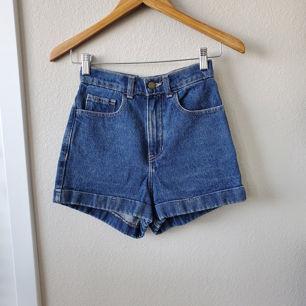 American Apparel Size 25 High Waisted Jean Shorts
